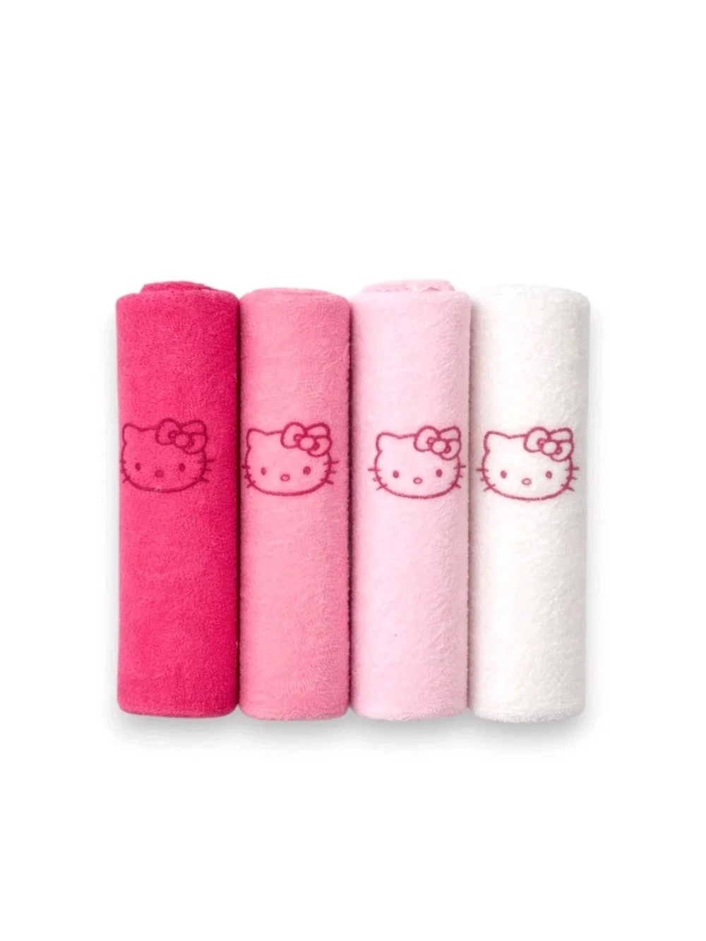 Hello Kitty Light Pink Hooded Plush Kids Robe with White Trim